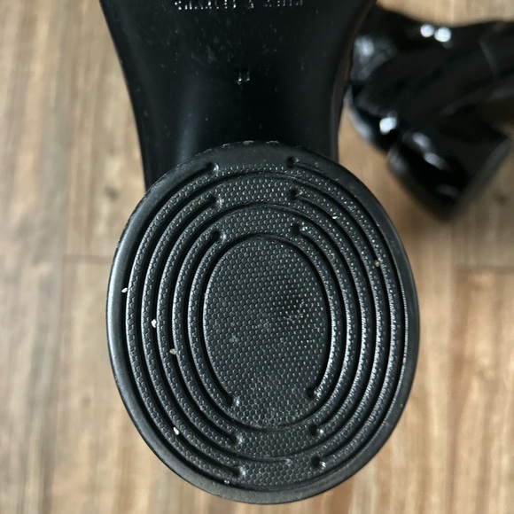 Charles & Keith Patent Black Heeled Boots - Picture 9 of 11